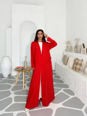 HOT ORANGE BLAZER ABAYA #399