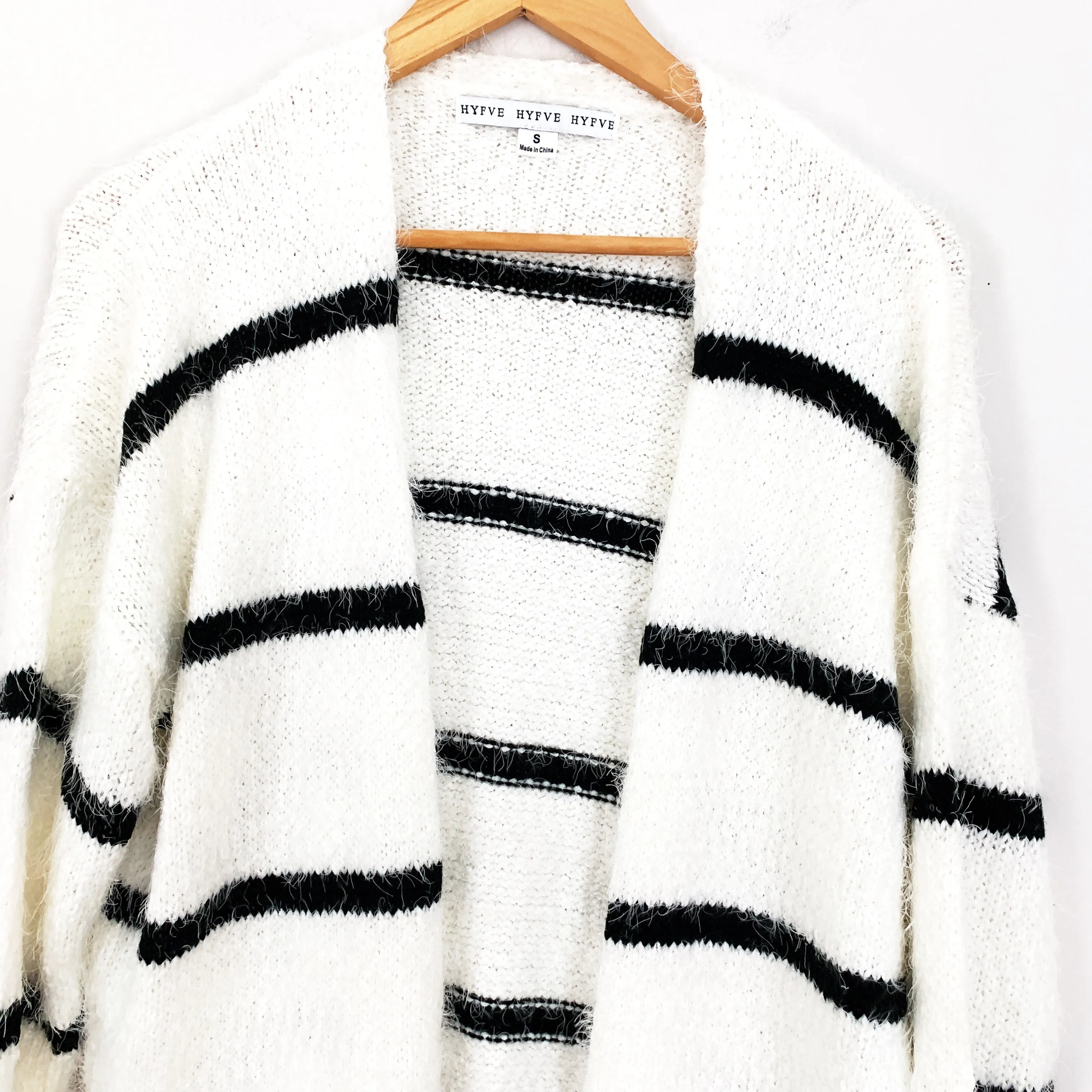 Hyfve Fuzzy Striped Pocket Cardigan NWT- Size S
