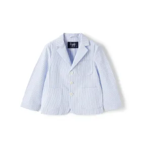 IL GUFO - Boys Blue and White Striped Blazer