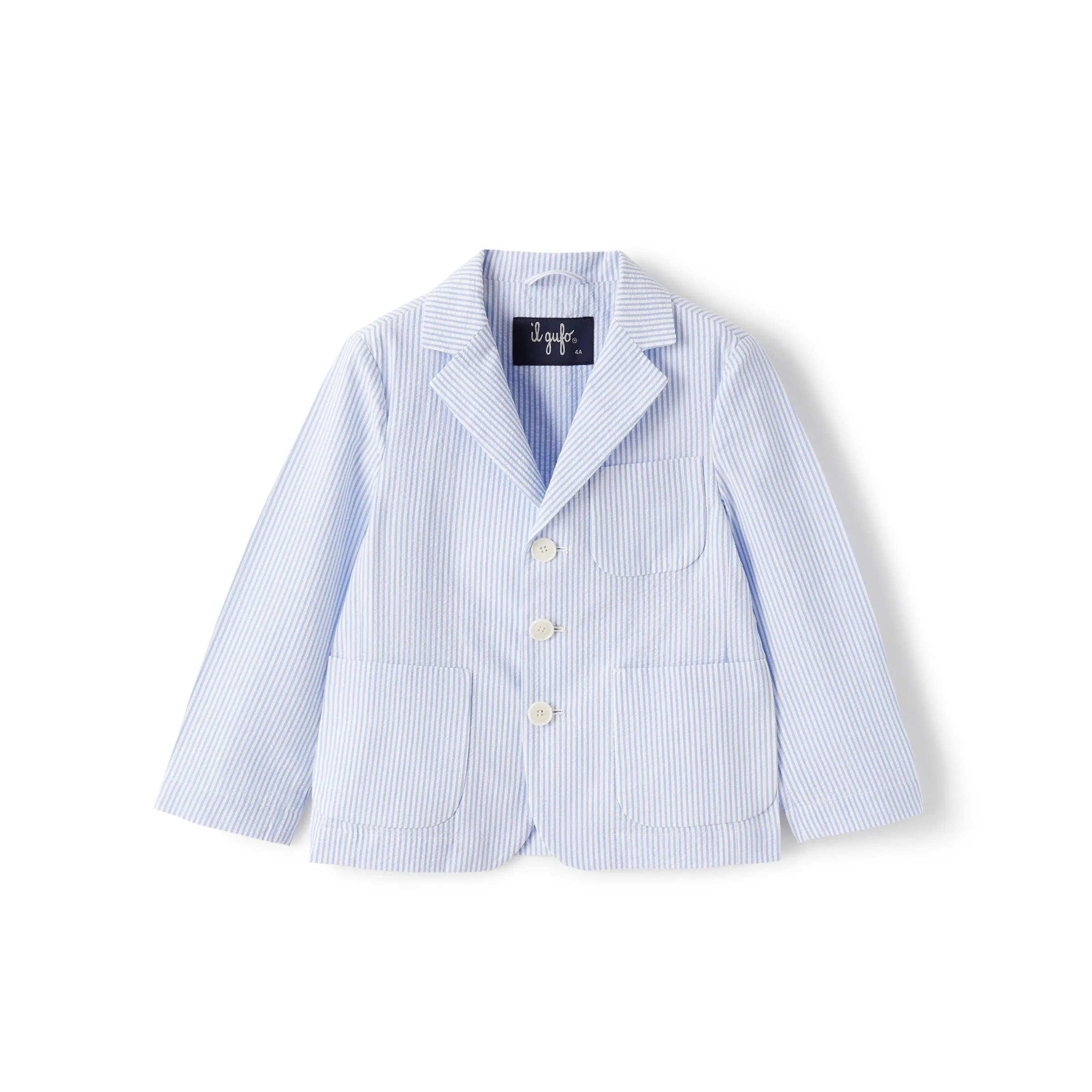 IL GUFO - Boys Blue and White Striped Blazer