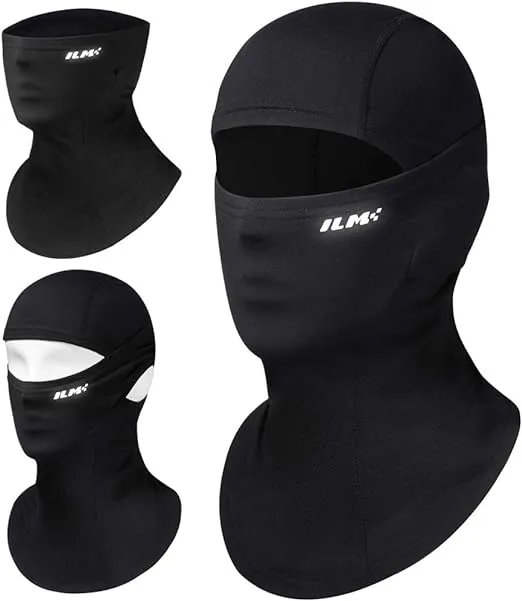 ILM Balaclava Motorbike for Men and Women - Balaclava Face Mask for Ski Snowboard Cycling Motorcycle Working Cold Weather Snow Mask, Black