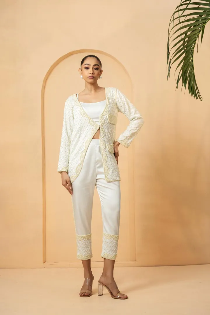 Ivory embroidered co-ord set