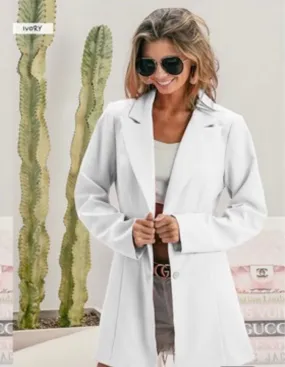 Ivory Single Brested Peak Blazer