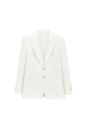 Jasmine Straight Patch Pocket Poly Wool Blazer