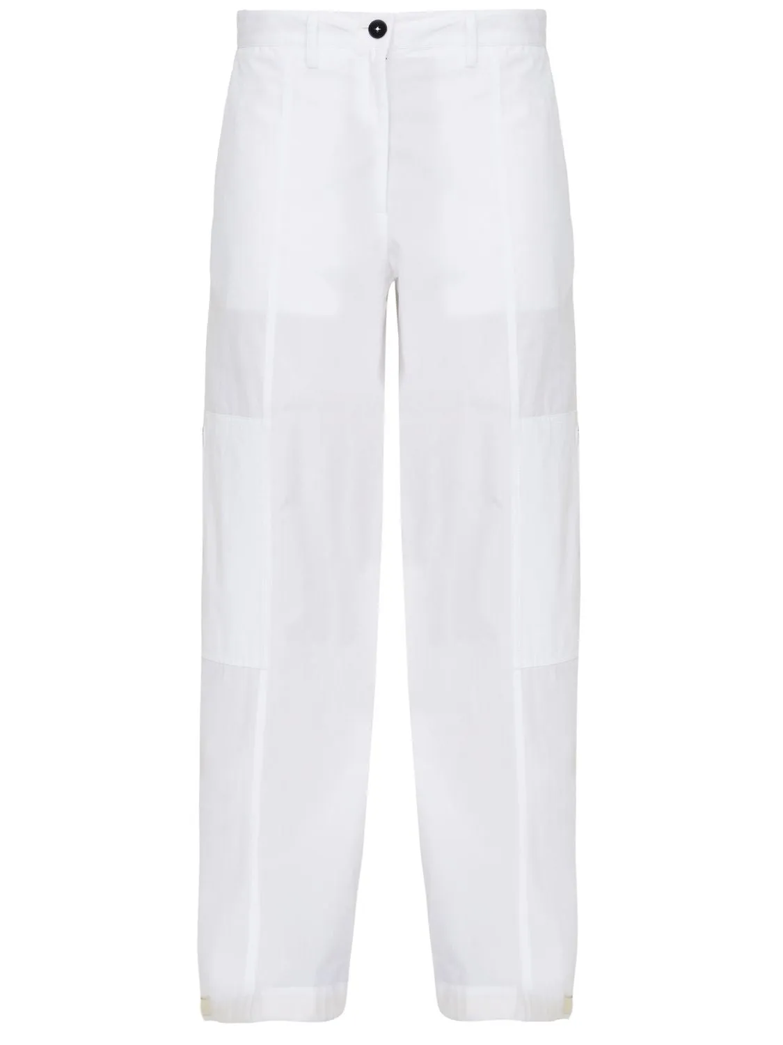 JIL SANDER White Cotton Wide-Leg Cargo Pants for Women - SS23 Collection