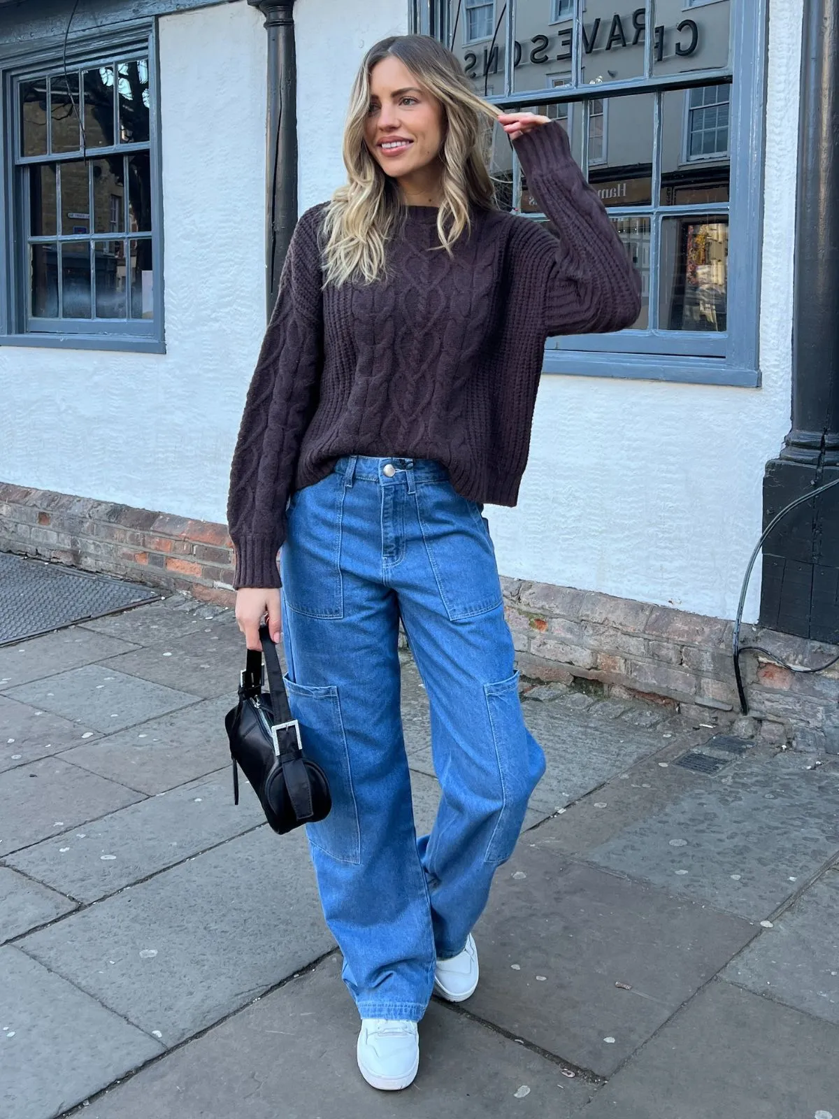 Juniper Chunky Cable Knit Jumper / Chocolate