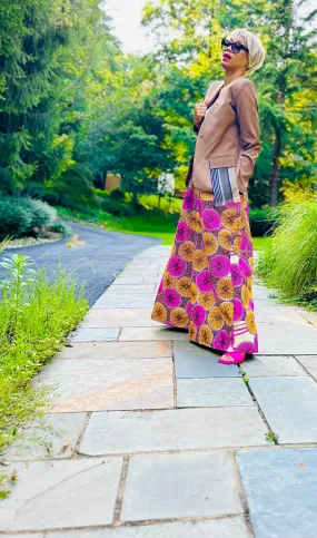 Kamala Tan Blazer with Hand Woven Aso Oke Side Detail
