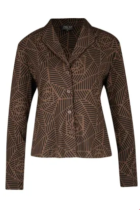 Kastanjebruine blazer | Zilch jacket rosette marron