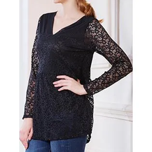 Ketty More Women Pleated Waist Tight Bust V-Neck Blouse-KMWSB847