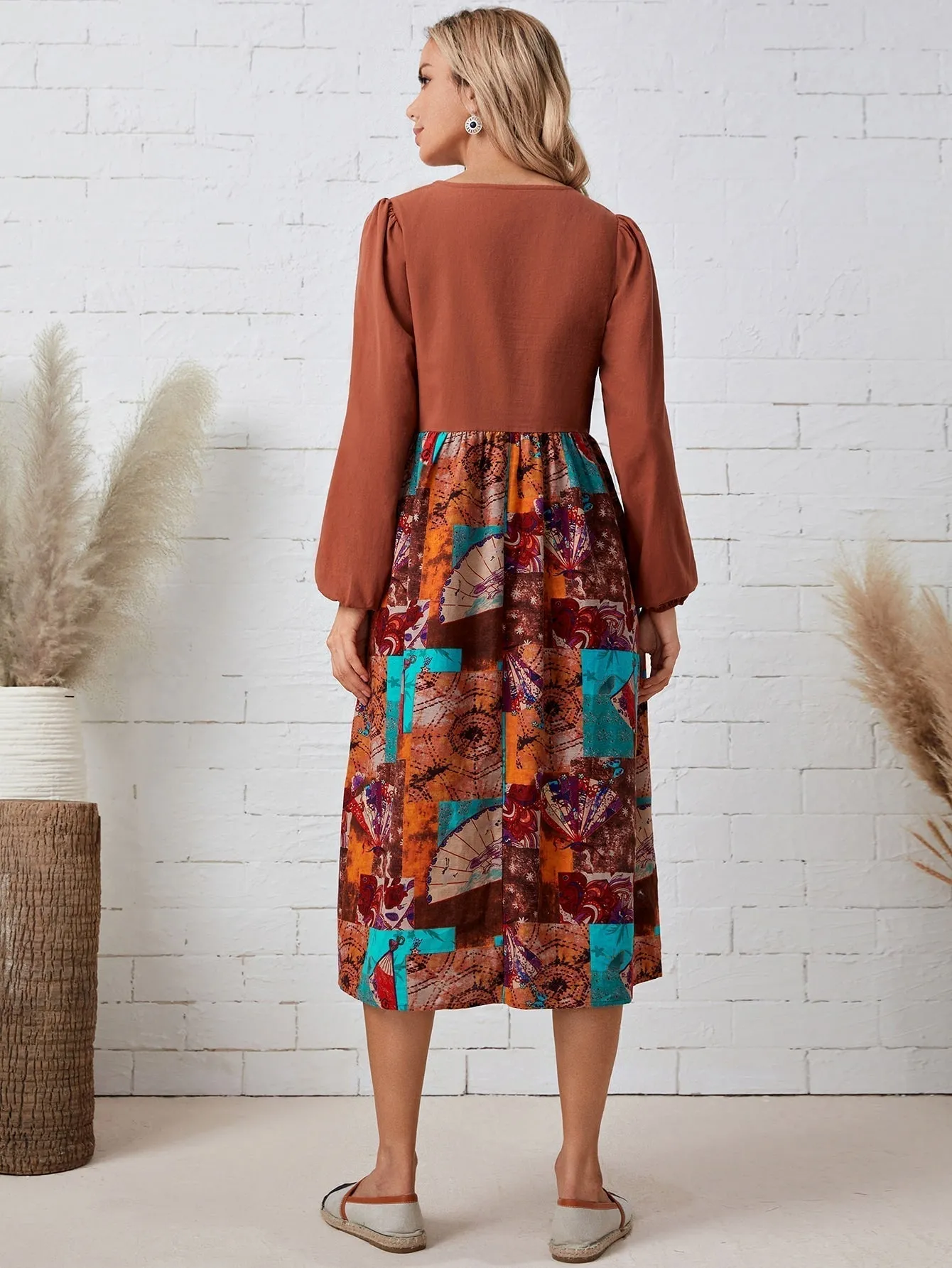 KittenAlarm - Patch Work Print Dress