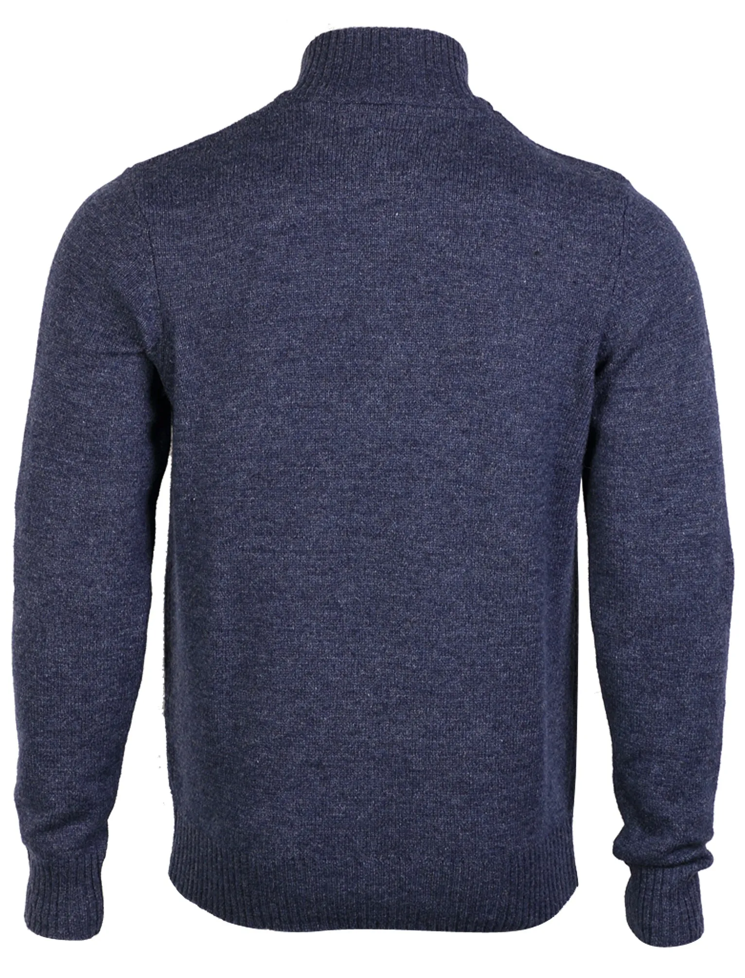 Lamb Wool Blend Funel Neck Jumper in Blue
