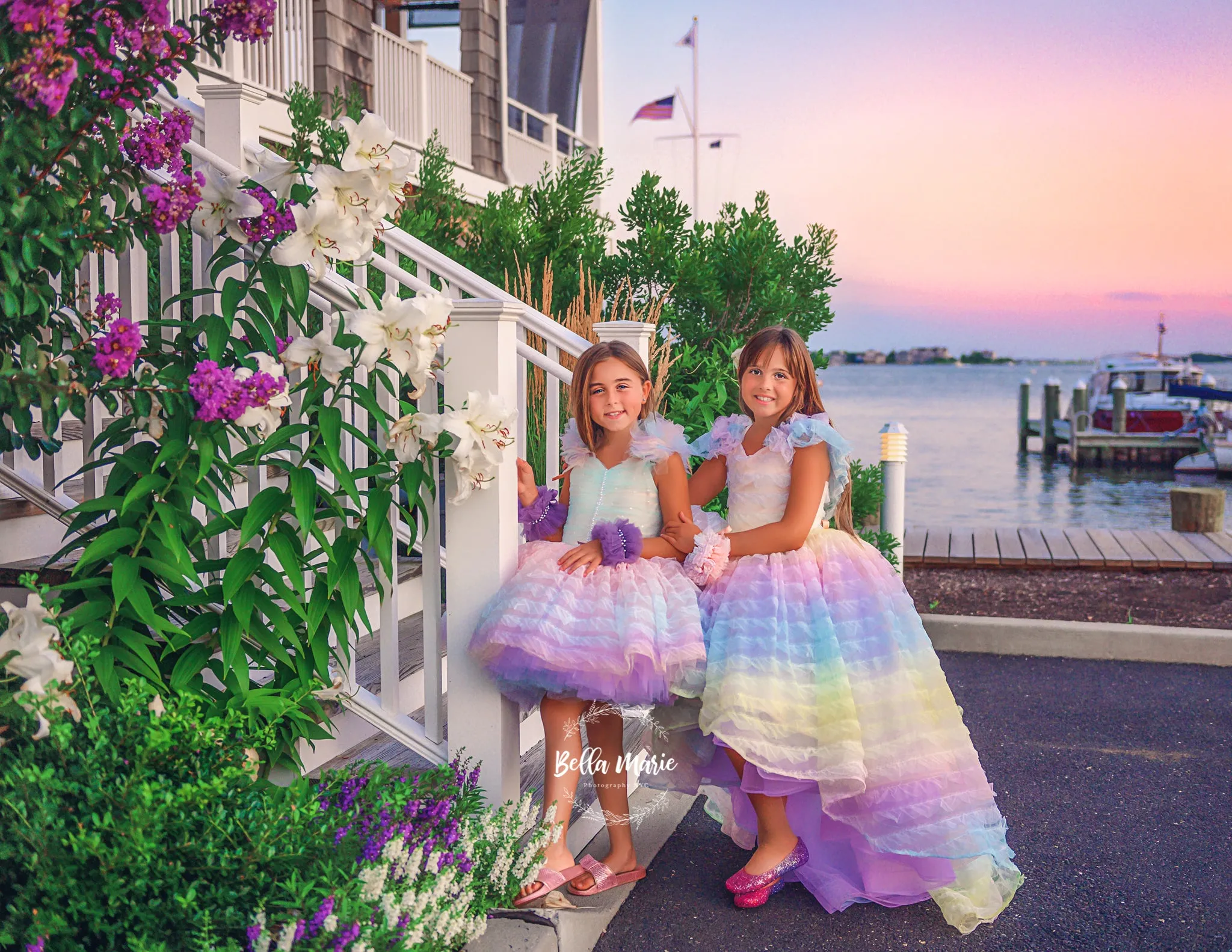 LEILA "Ruffled Rainbow" -   Petal Dress ( 6 Year - Petite 7 Year)