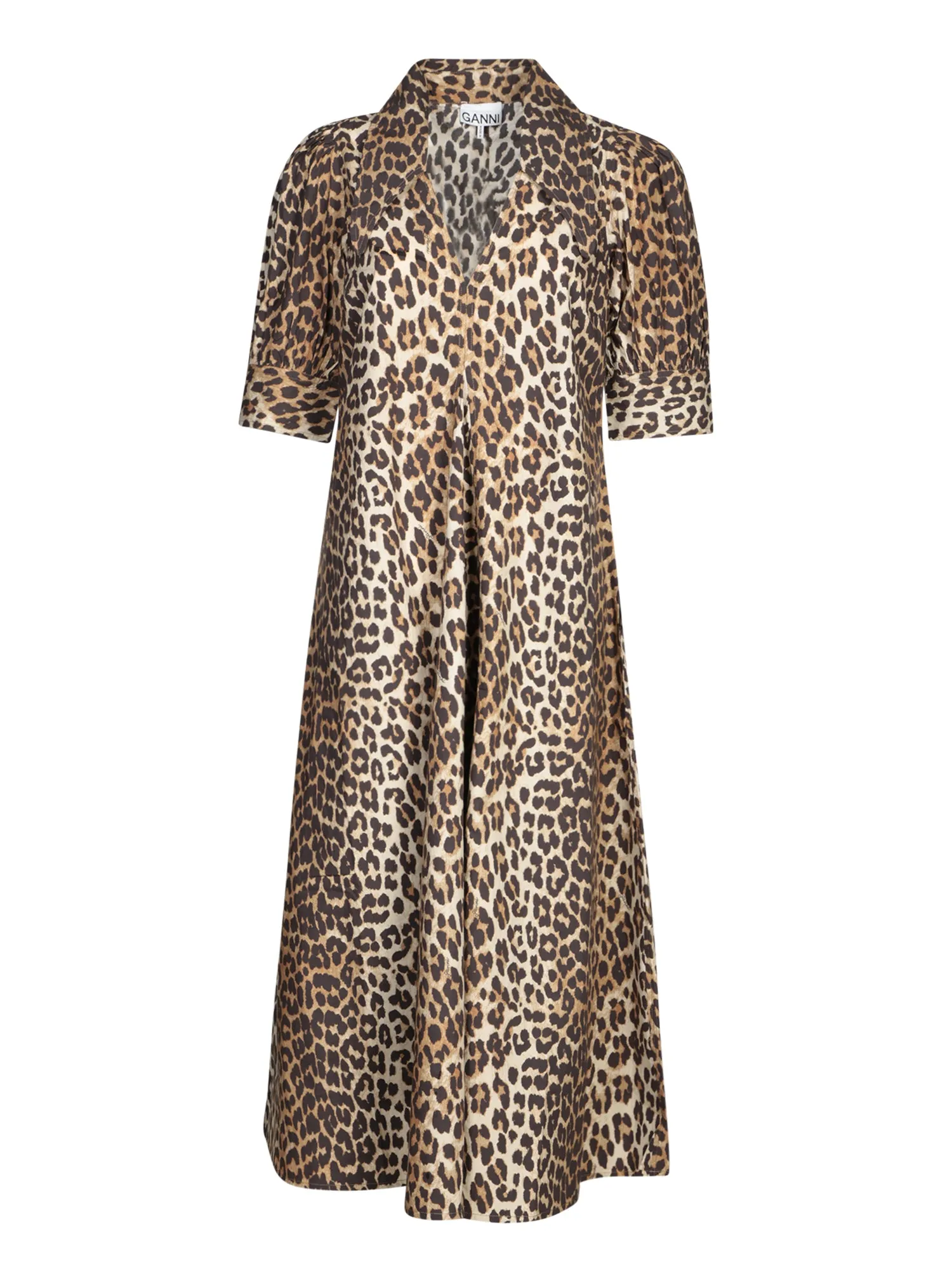 Leopard Cotton Midi Dress