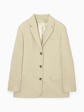 Linen-blend blazer