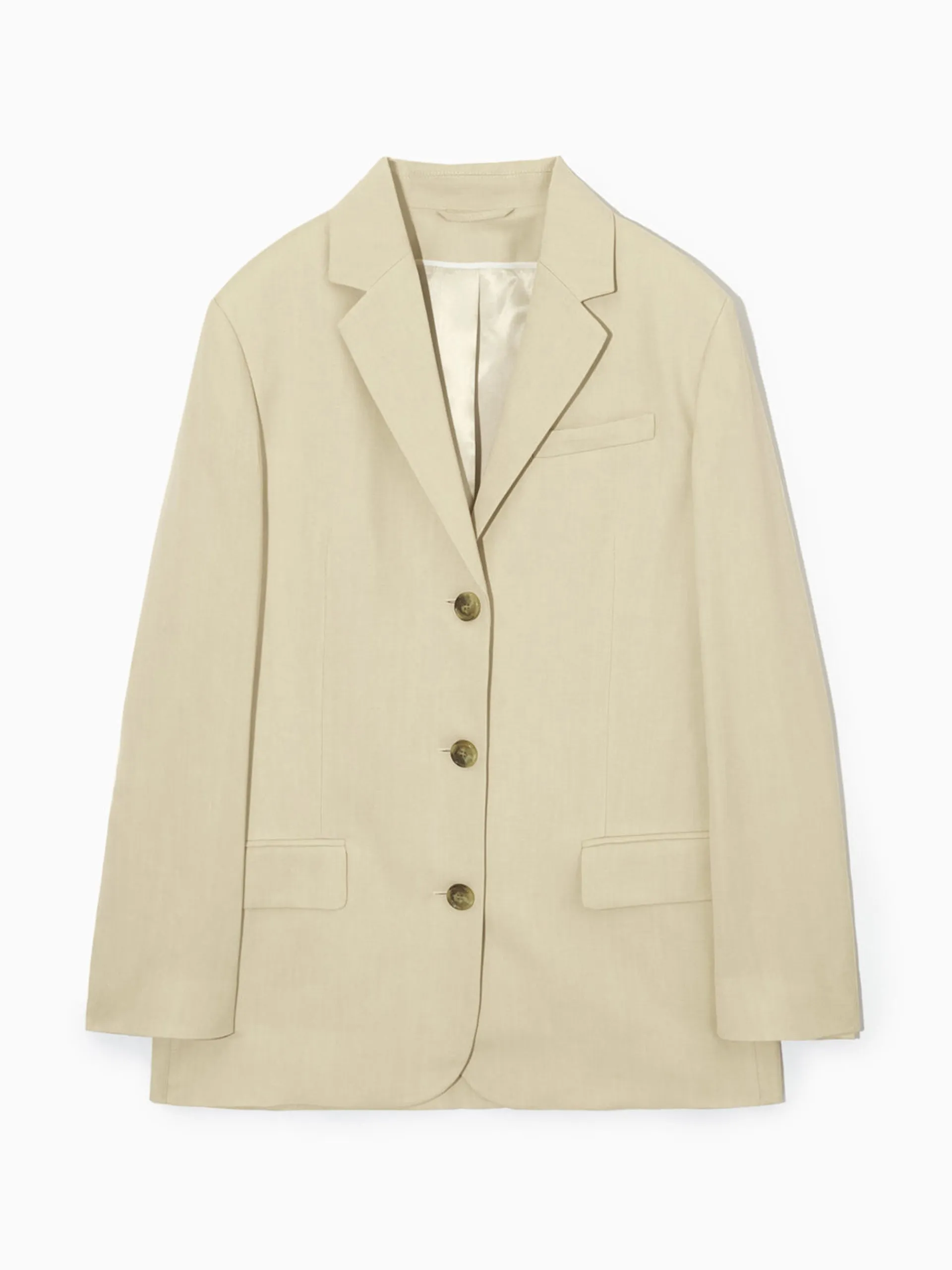 Linen-blend blazer