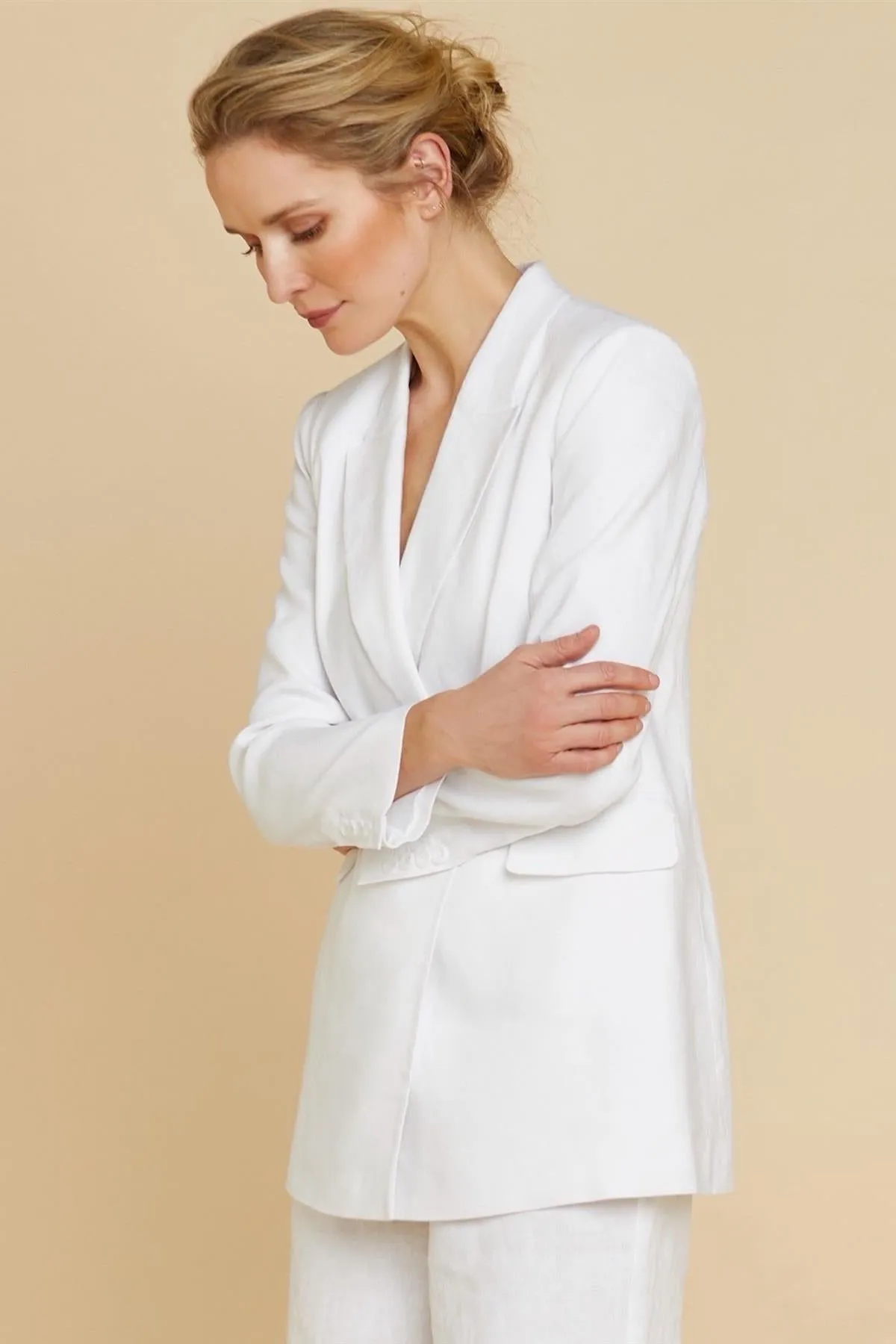 Linen Double-Breasted Blazer