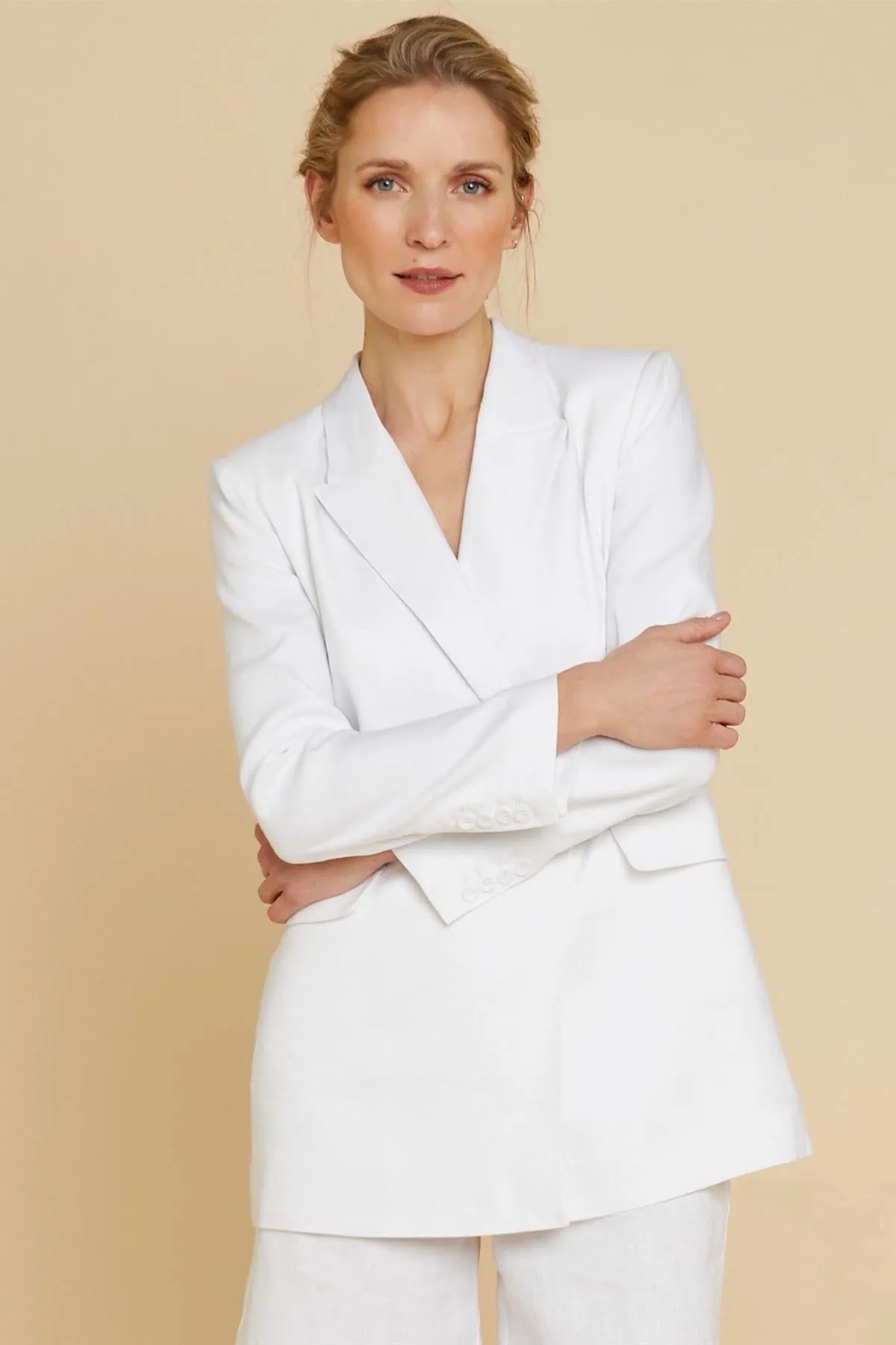 Linen Double-Breasted Blazer