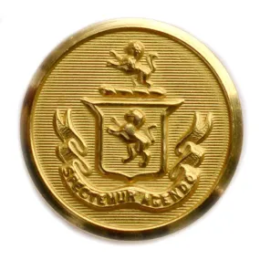Lion Salient Brass Blazer Button (Made in USA by Waterbury)