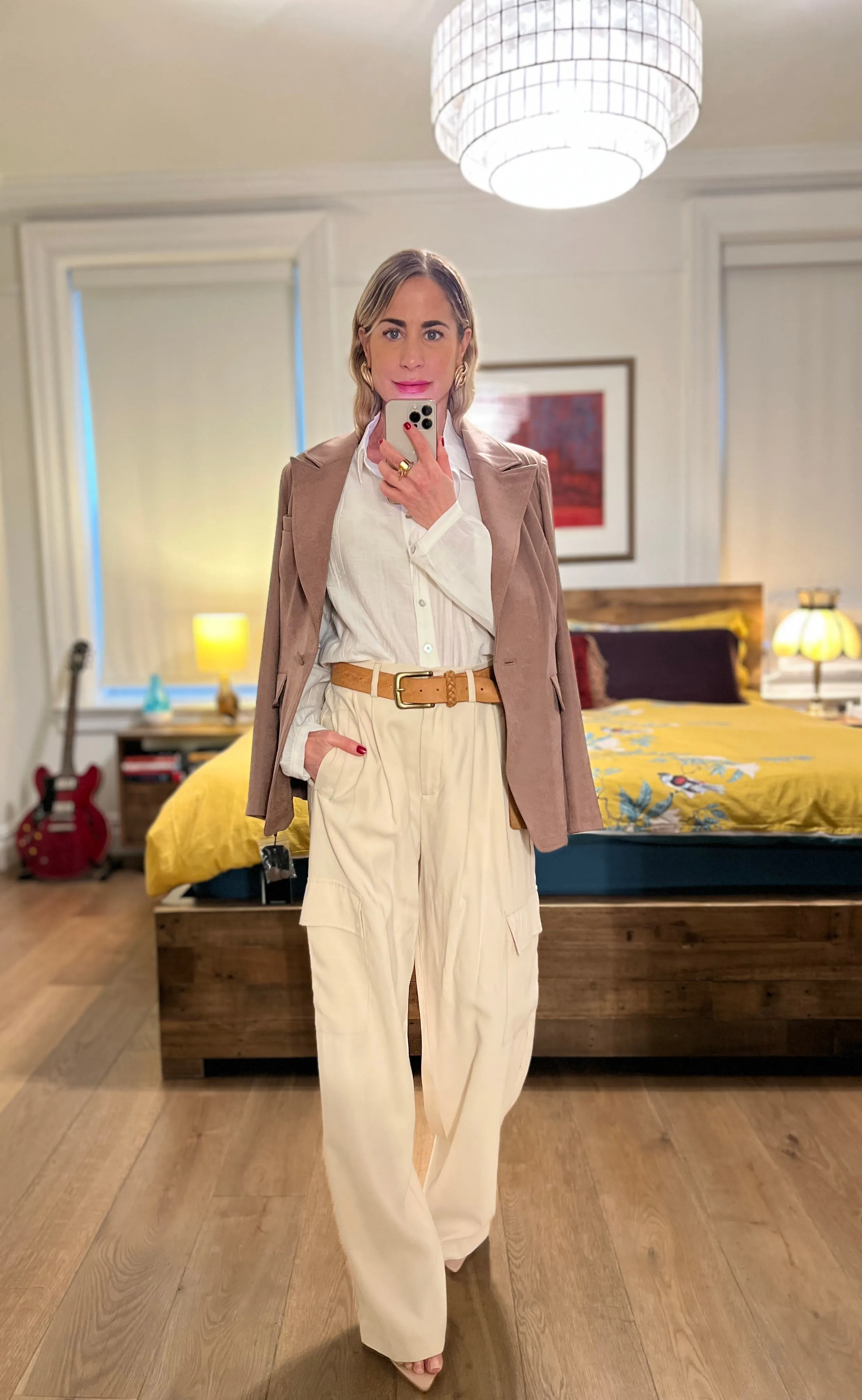 liquid leather blazer - Taupe