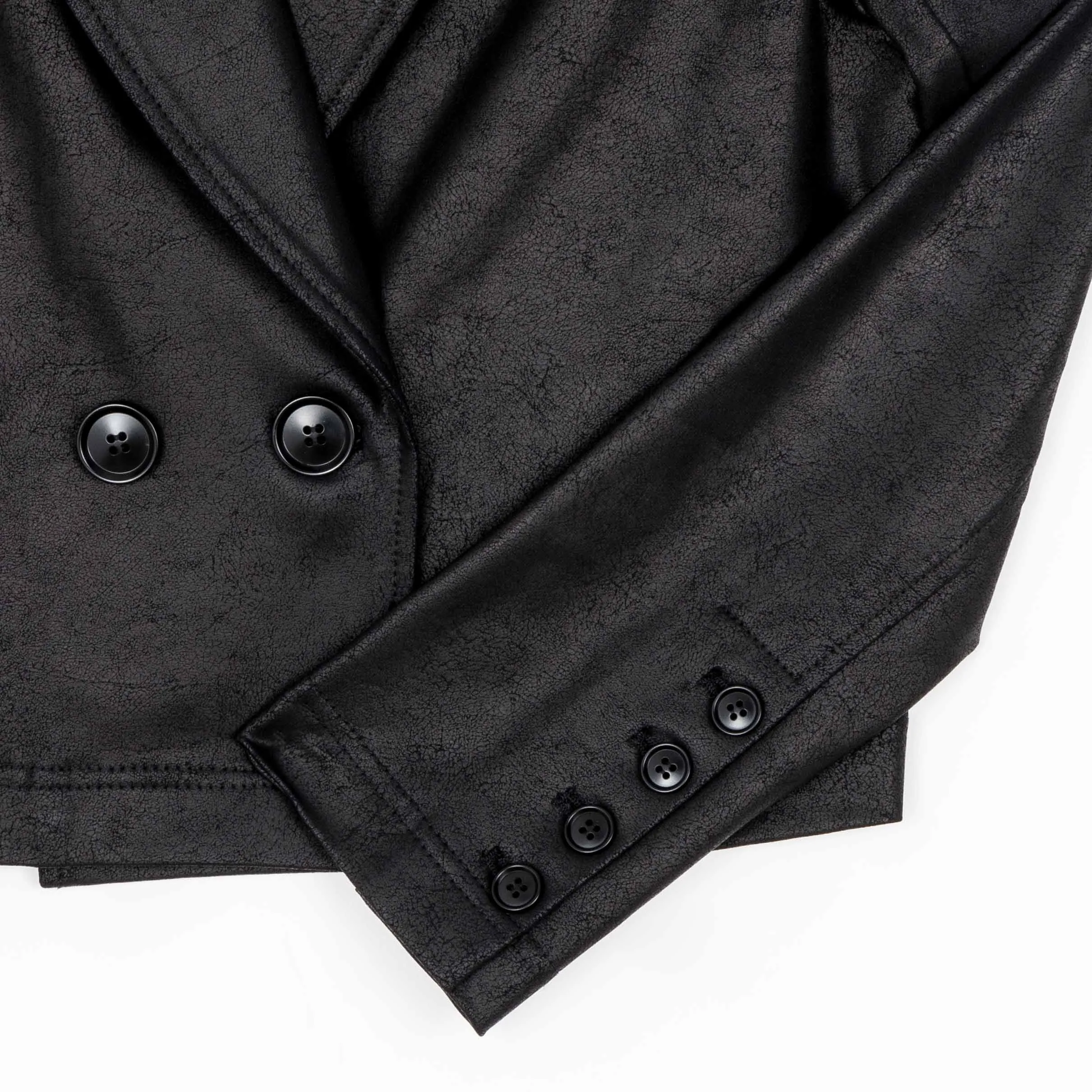 Liquid Leather™ Cropped Tuxedo Blazer - Black - Limited Sizes!