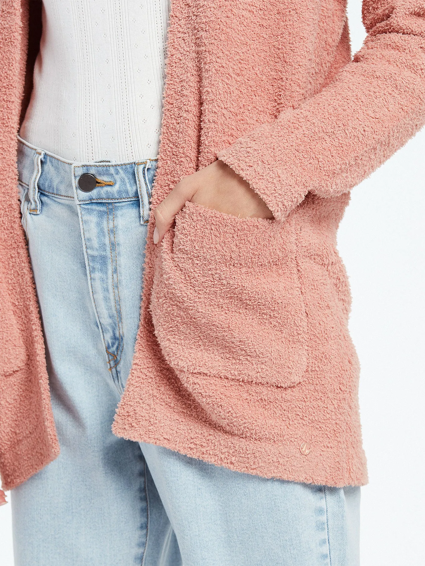 Lived In Lounge Cardigan - Light Mauve