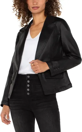 Liverpool Coated Notch Collar One Button Blazer