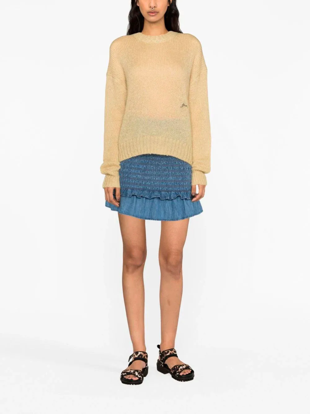 Logo-embroidered knitted jumper