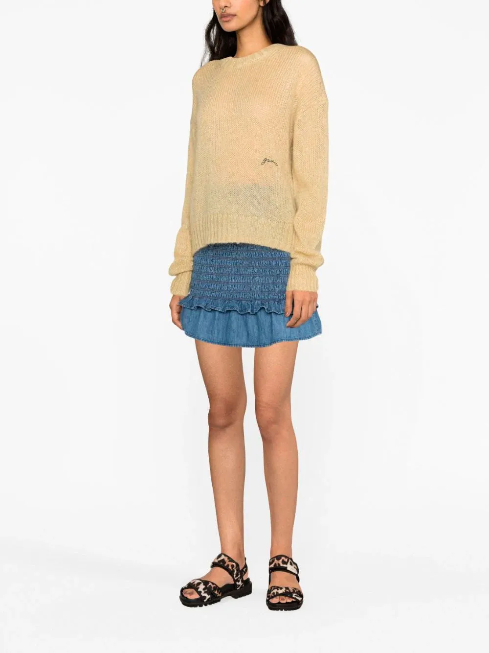 Logo-embroidered knitted jumper
