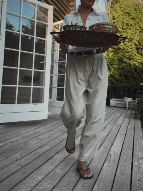 LOOSE CHINO WITH BELT - LIGHT SAND
