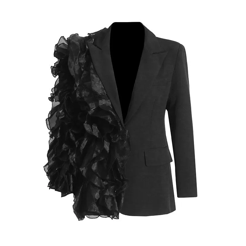 Luna Ruffle Decor Blazer