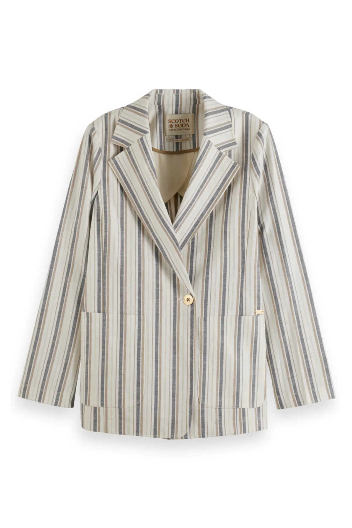 LUREX LINEN BLEND BLAZER STRIPE