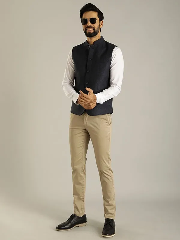 Men Sleeveless Solid Casual Blazer