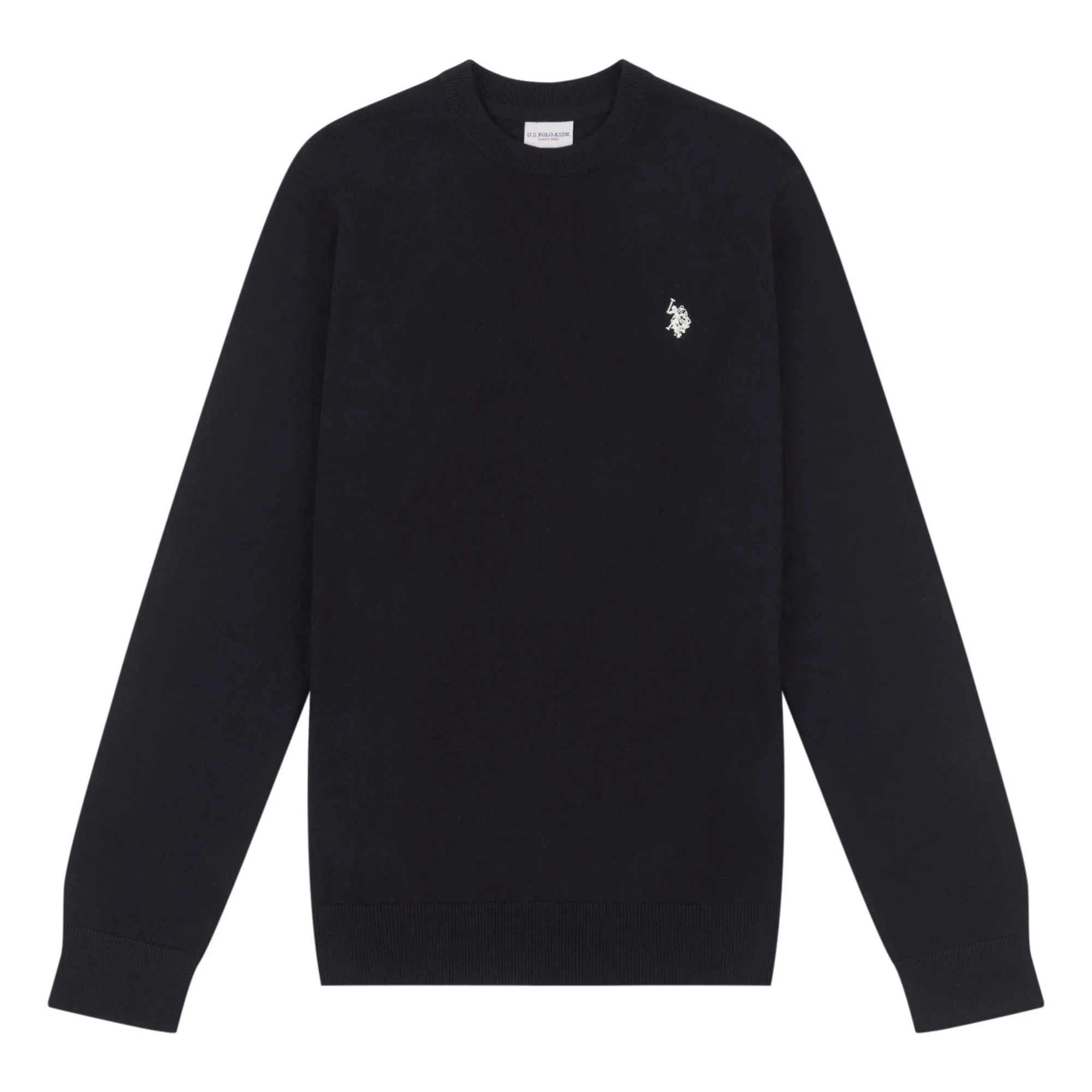 Mens Cotton Crewneck in Black Bright White DHM