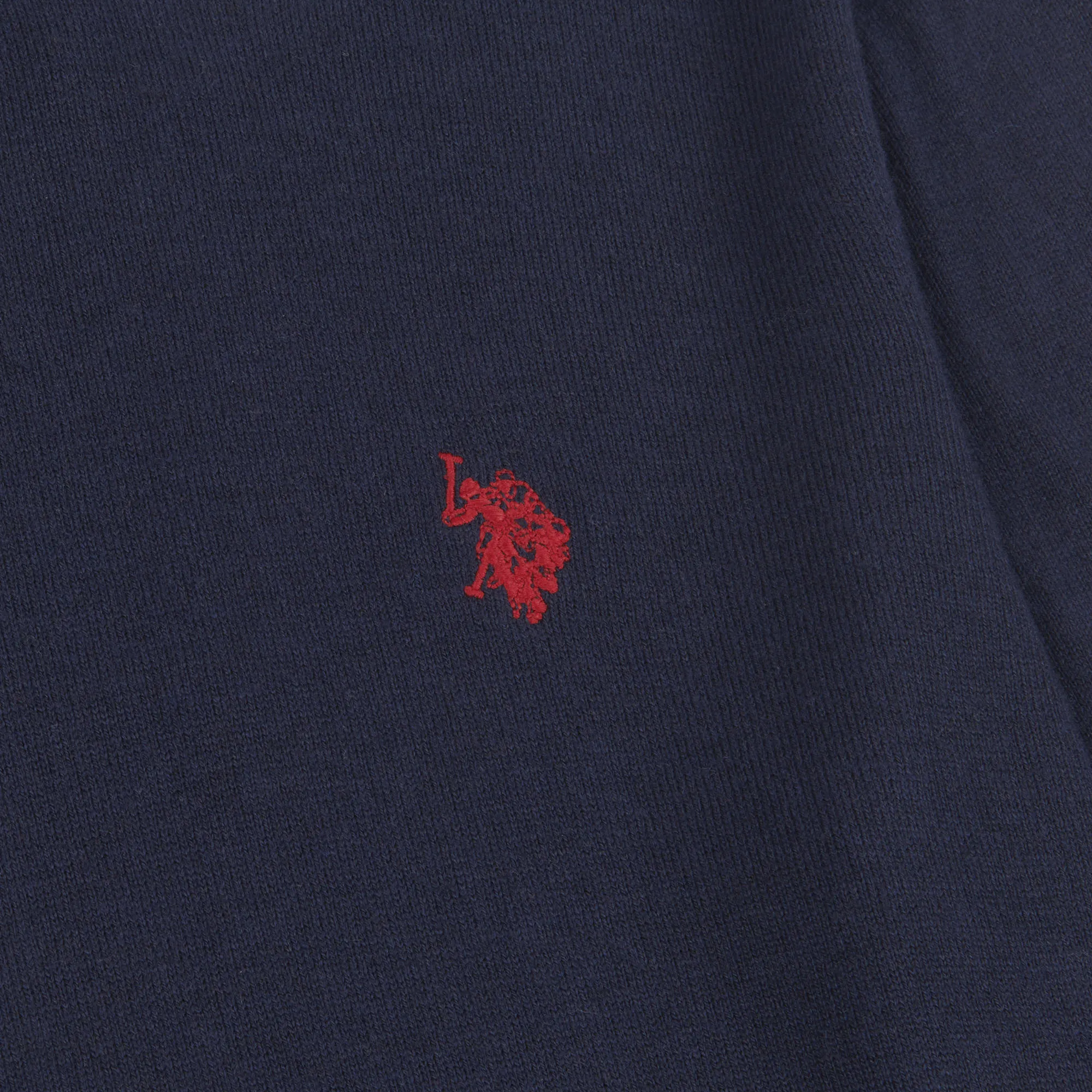 Mens Cotton Crewneck in Navy Blazer / Haute Red