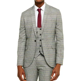 Men's Glen Check Jacket Suit,Grey
