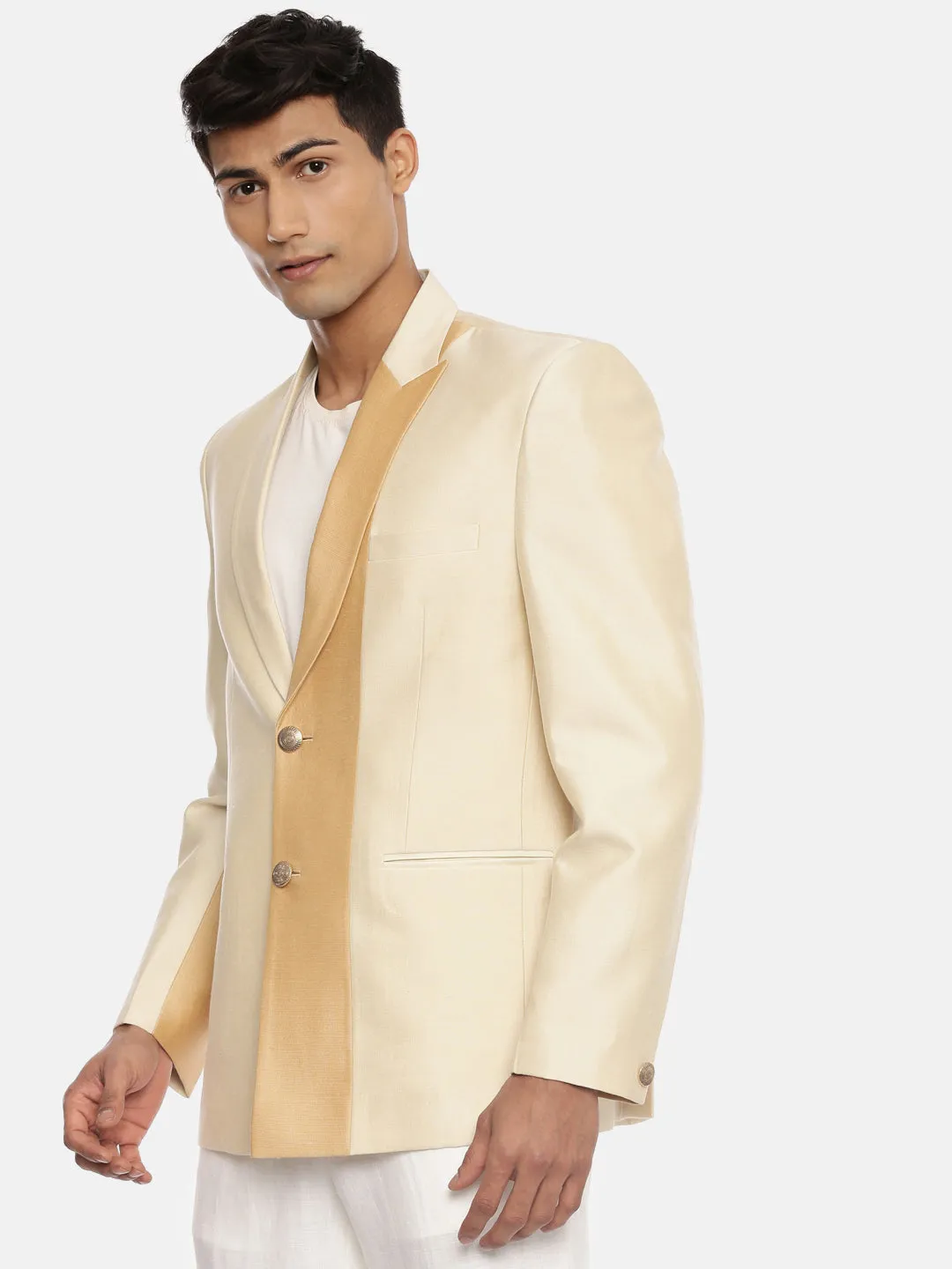 Men's Gold and Beige Formal Jacket  - MMJ083
