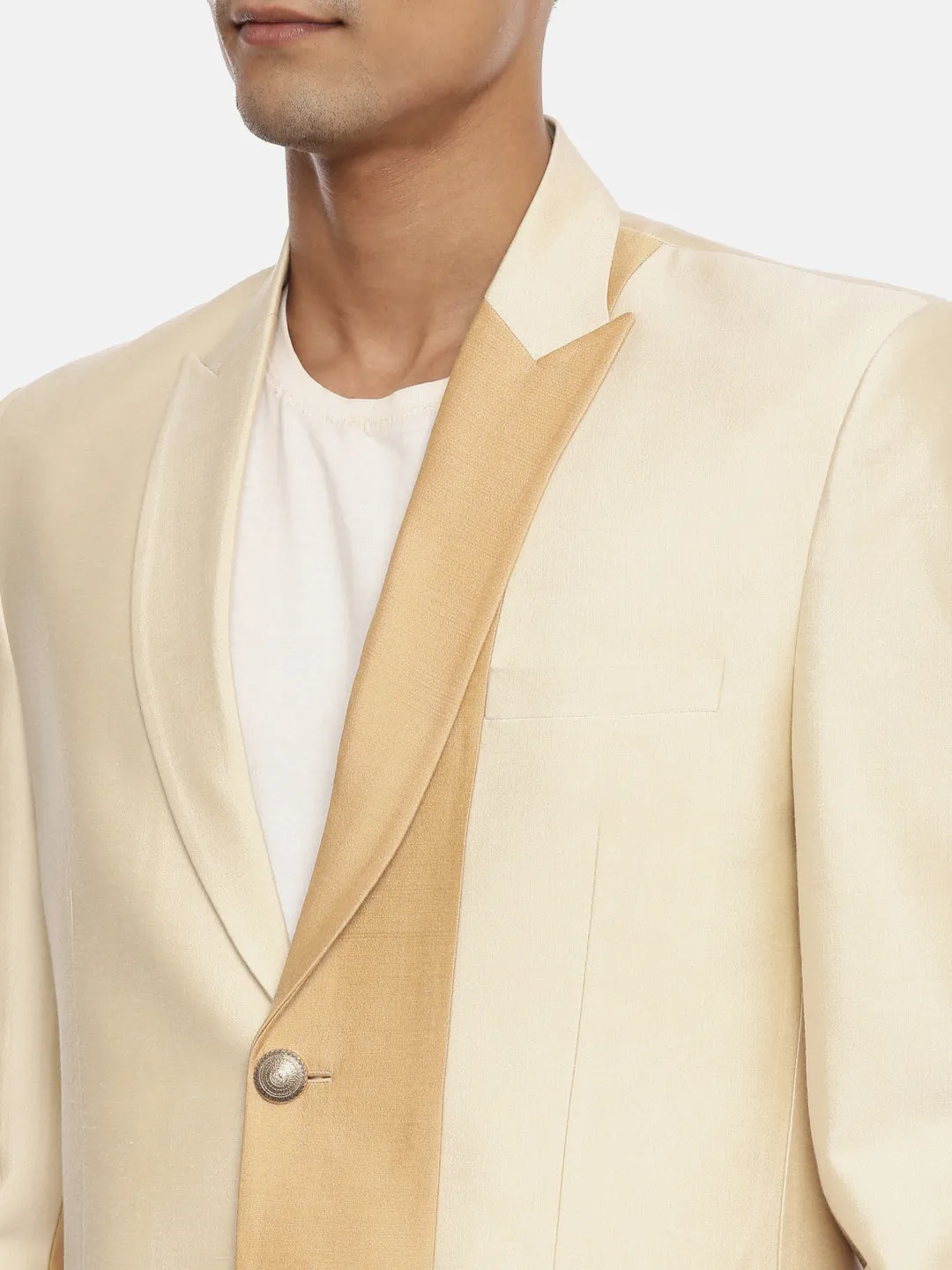 Men's Gold and Beige Formal Jacket  - MMJ083