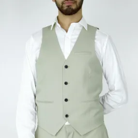 Men's Plain Slim-Fit Suit Vest,Beige