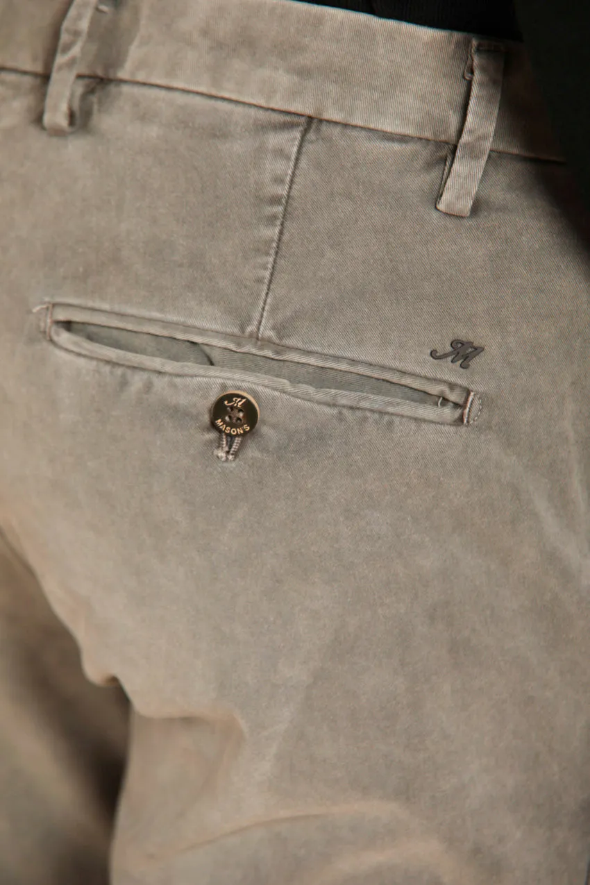 Milano Essential pantalone chino uomo in gabardina stretch special washing extra slim fit