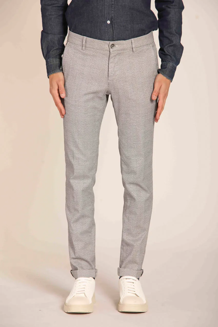 Milano pantalone chino uomo fantasia galles sfumato extra slim fit