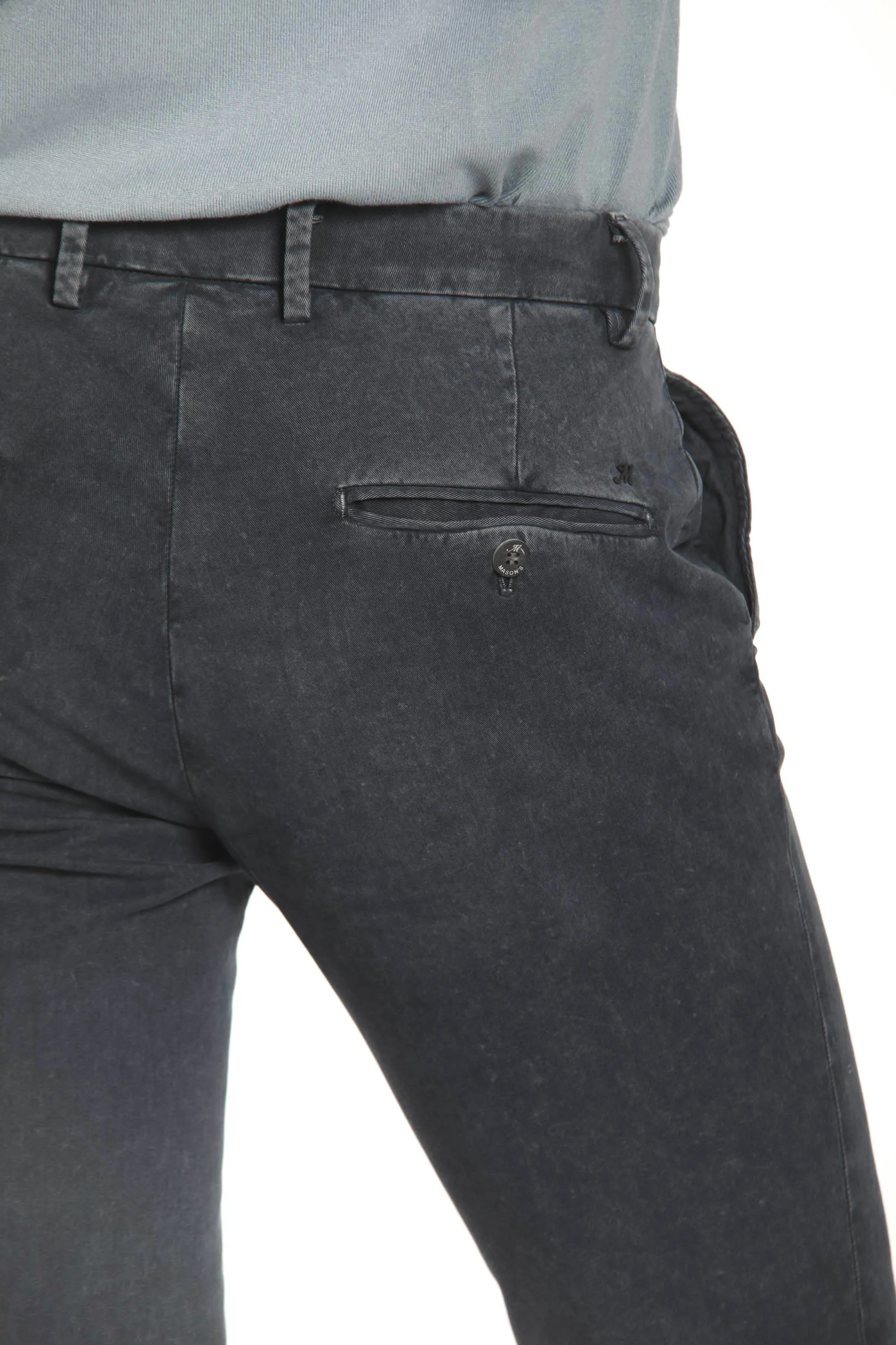 Milano Style Essential pantalone chino uomo in gabardina modal stretch extra slim Special Washing