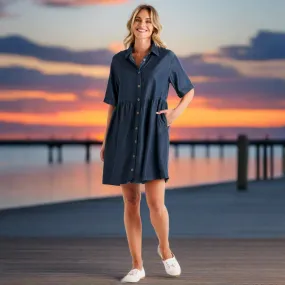 Miley Lyocell Shirt Dress - Blue Haze