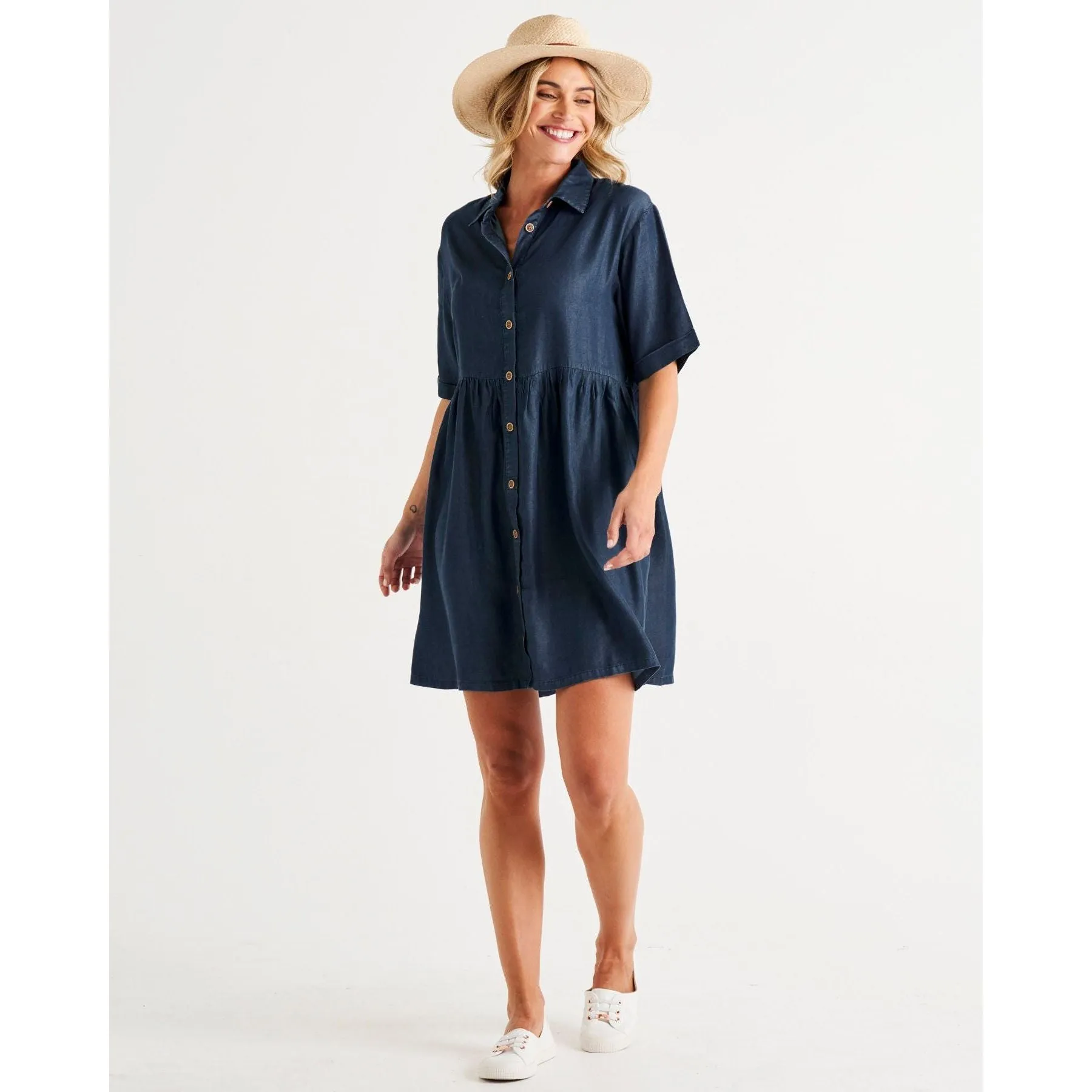 Miley Lyocell Shirt Dress - Blue Haze