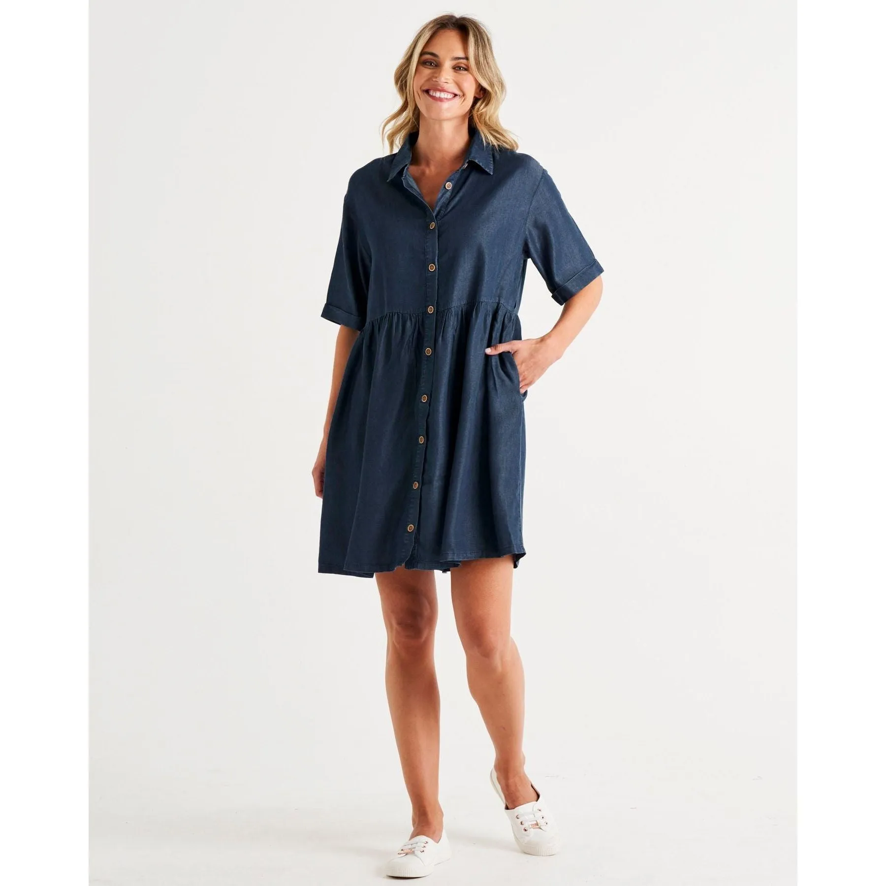 Miley Lyocell Shirt Dress - Blue Haze