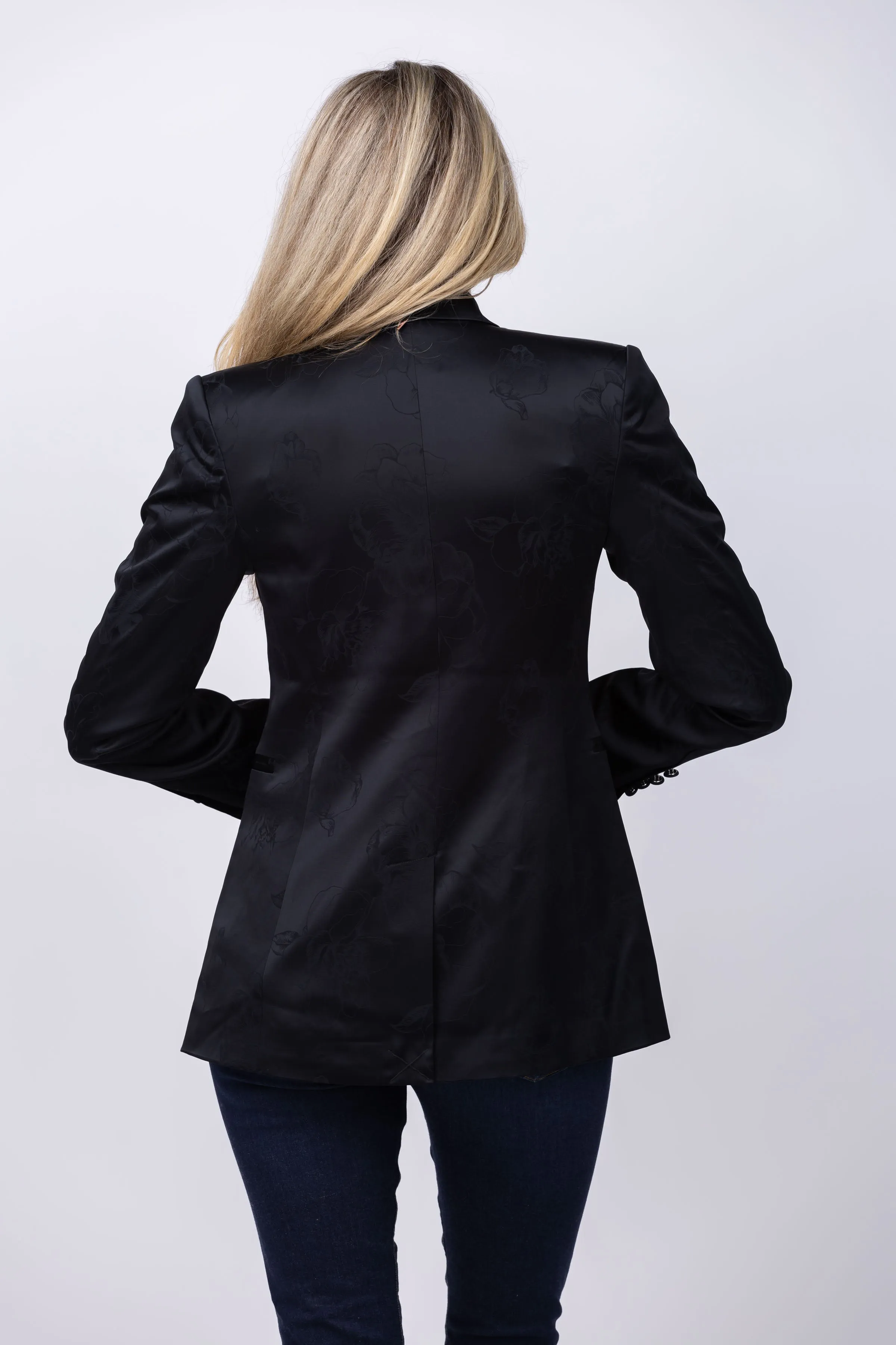 Misa Lauren Blazer in Black Jacquard
