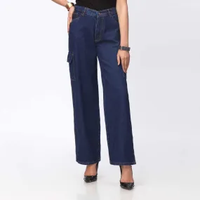 Navy Cargo Denim Pant PW3615