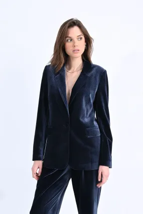 Navy Velvet Blazer