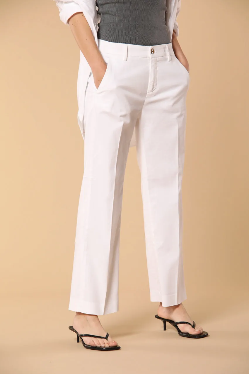 New York Cropped pantalone chino donna in gabardine straight fit