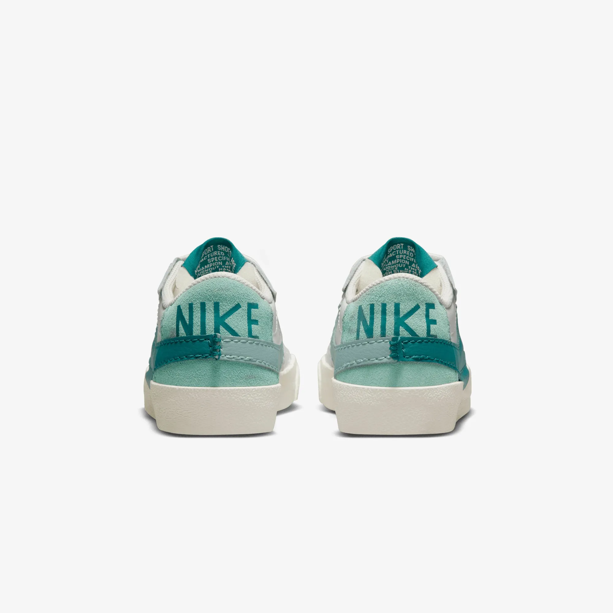 Nike | WMN'S BLAZER LOW '77 JUMBO { SUMMIT WHITE/GEODE TEAL-SEA GLASS