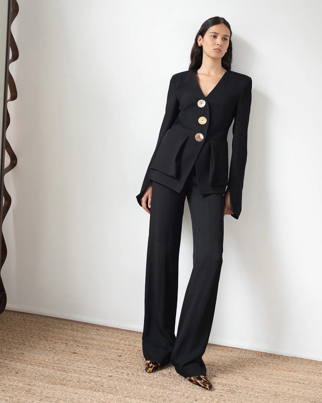 Noemie Blazer Crepe Twill Viscose Black